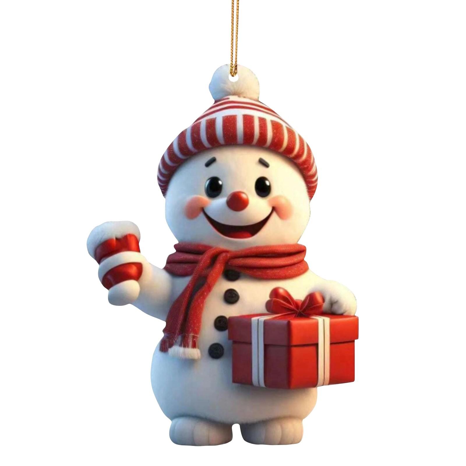 

2D рождественские украшения, елочные украшения, подвески, снеговики, пожилые люди, украшения для автомобилей One Size