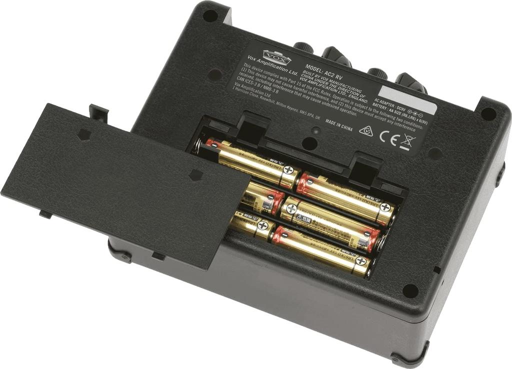 VOX AC2 RhythmVOX Guitar Amplifier, Ultra-Compact, Mini Amplifier for Home Practice, with Built-in Effects, Rhythm Patterns, and Tuner, 2W