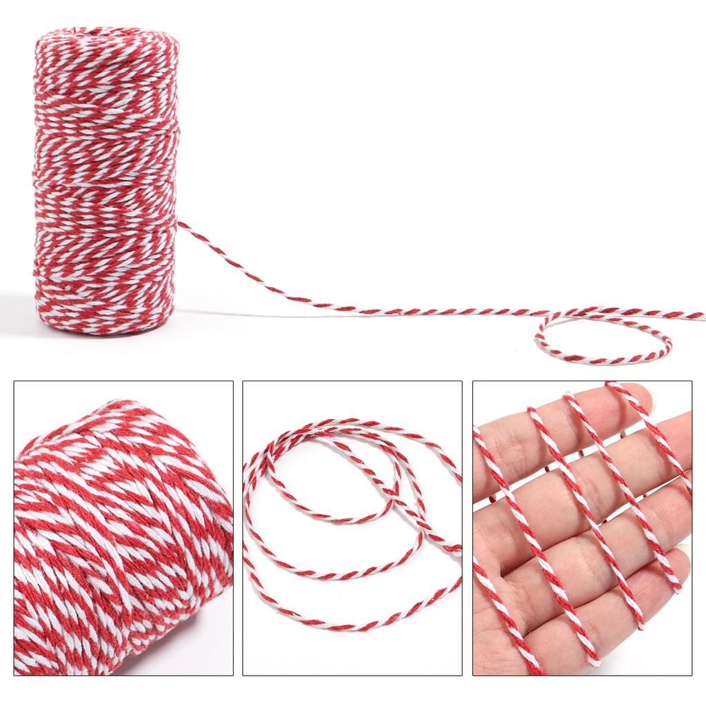 100M/Roll Cotton Cord Baker Twine Colorful Cotton Twine Macrame Cords String DIY Christmas Gifts Packing Home Textile Decoration