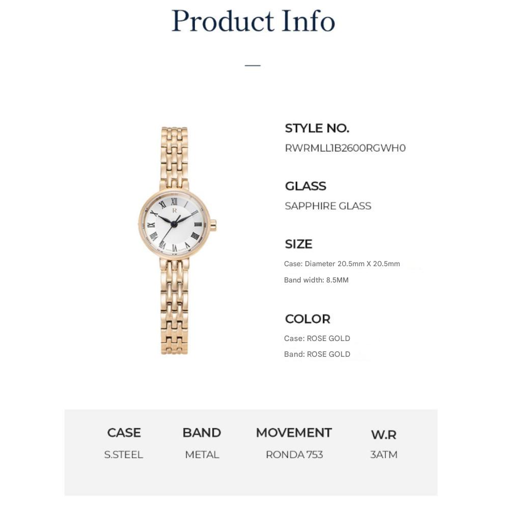 Romanson R Renata Round Women's Metal Watch RWRMLL1B2600RGWH0 + Gift Package