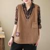 2026 Women's Plus Size V-Neck Knit Vest Cardigan - Versatile Spring & Autumn Sweater