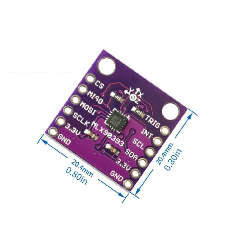 MLX90393 Hochpräzises 3-Achsen-Hall-Sensor-Modul mit integriertem Kompensationsalgorithmus und stabiler Leistung