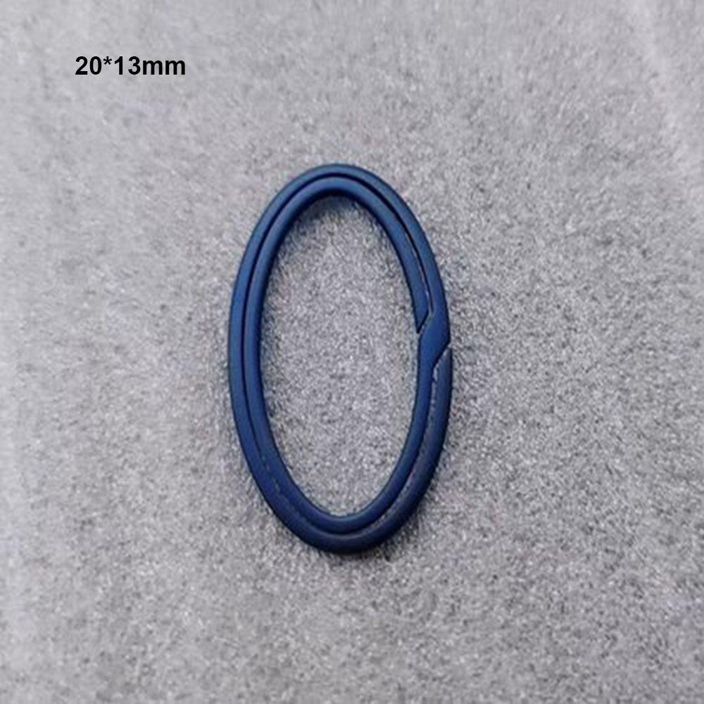 

Multisize Titanium Alloy Key Rings Real Oval Man Car Keychain Male Creativity Gift Blue 20*13mm