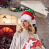 Thicken Santa Hat Plush Warm Winter Cap Striped Splicing Christmas Hat  Holiday Costumes Dress Up