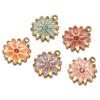5Pcs Stainless Steel Zircon Sunflower Enamel Charms for DIY Jewelry Findings Girls Necklace Bracelets Pendants Earrings Making