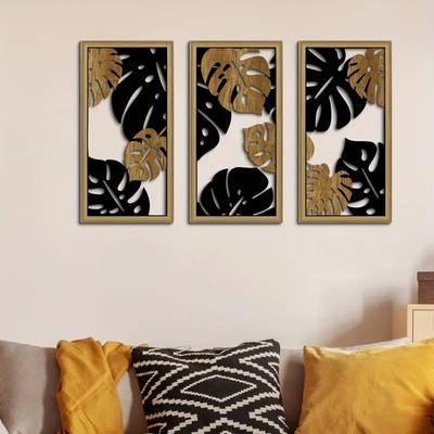 3-teiliges/Set Wanddeko Schlafzimmer Büro Studio Holzhandwerk Deko Wandkunst Kunstwerk Zuhause Zeitgenössisch Hergestellt Wohnzimmer