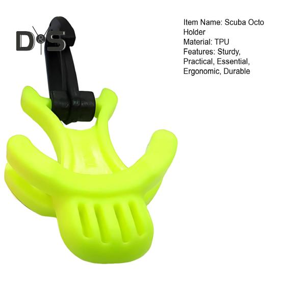 Scuba Octo Holder with Black Plastic Clip Diving 2nd Stage Breathing Regulator Keeper Octopus Retainer Clip Scuba Dive Mouthpiece Retainer