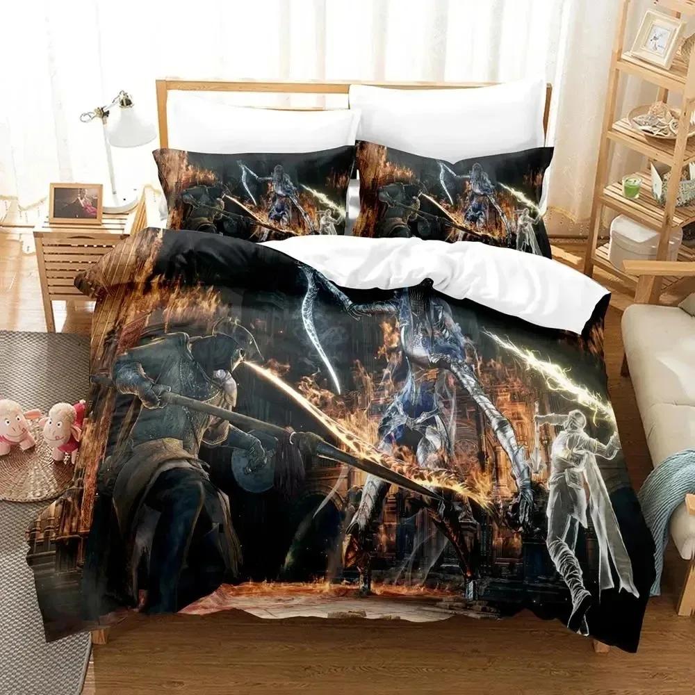 Game Dark Souls Bedding Set Duvet Cover Bed Set Quilt Cover Pillowcase Comforter King Queen Size Boys Adult Bedding Set