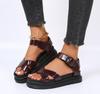 Women Summer Beach Sandals Sexy Plus Size PU Leather Shoes Fashion Comfortable Casual Non-Slip Platform Sandals