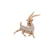Golden Antelope Rhinestone Brooch Exquisite Shiny Fashion Jewelry for Women Birthday Holiday Gift Daily Wear