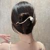 3PCS Fashion Advanced Korean Version Simple Frog Buckle Twist Clip Irregular Temperament Bead Metal Flat Hair Clip
