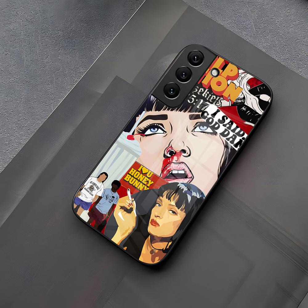 Movie Pulp Fiction Phone Case Glass For Samsung Galaxy S23 S25 S24 S21 S22 S20 Ultra Fe Plus A34 A15 A25 A52 A53 M54 Cover