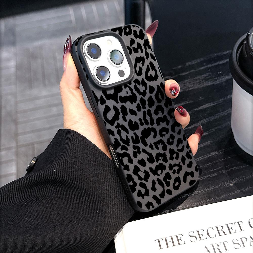 INS Brown Leopard Print Y2K Luxury Matte Phone Case For iPhone 17 16 15 14 Plus 13 12 11 Mini Air Pro X XS Max SE 7 8 Plus Cover