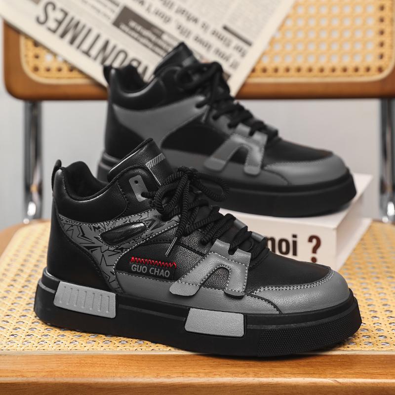 Men Shoes Sneakers High Top Mens Casual Shoes Luxury Breathable Men Walking Shoes Trend Leather Shoes for Men Running Shoes Male Footwear