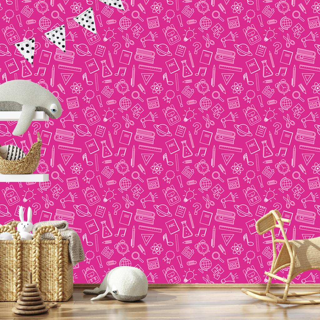Wallpaper School Supplies Purple, Purple Background for Living Room and Bedroom 50x1000
