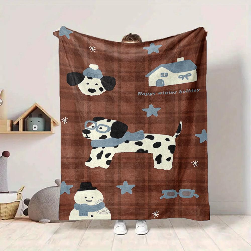 

1pc Winter Holiday Lightweight Flannel Blanket, Comfortable and Warm Blanket, for Office and Camping Sofa Bed, Livingroom002 130cmx150cm