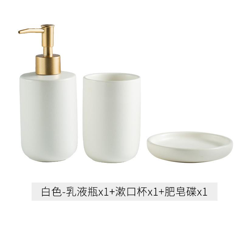 

Simple Ceramic Bathroom Wash Set Bathroom Supplies Bathroom Mouthwash Cup Soap Dish Hand Sanitizer Bottle Toothbrush Cup Kit