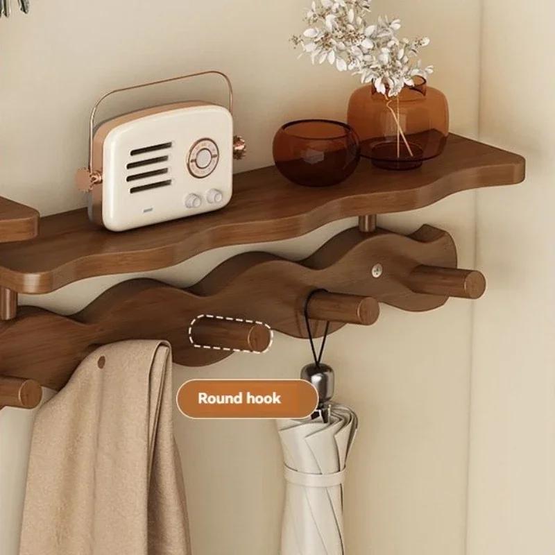 Väggmonterade Kläder Halsduk Förvaringskrokar Entréhall Klädhängare för Rock Ryggsäck Nyckel Klädhängare Vägg Flytande Hylla