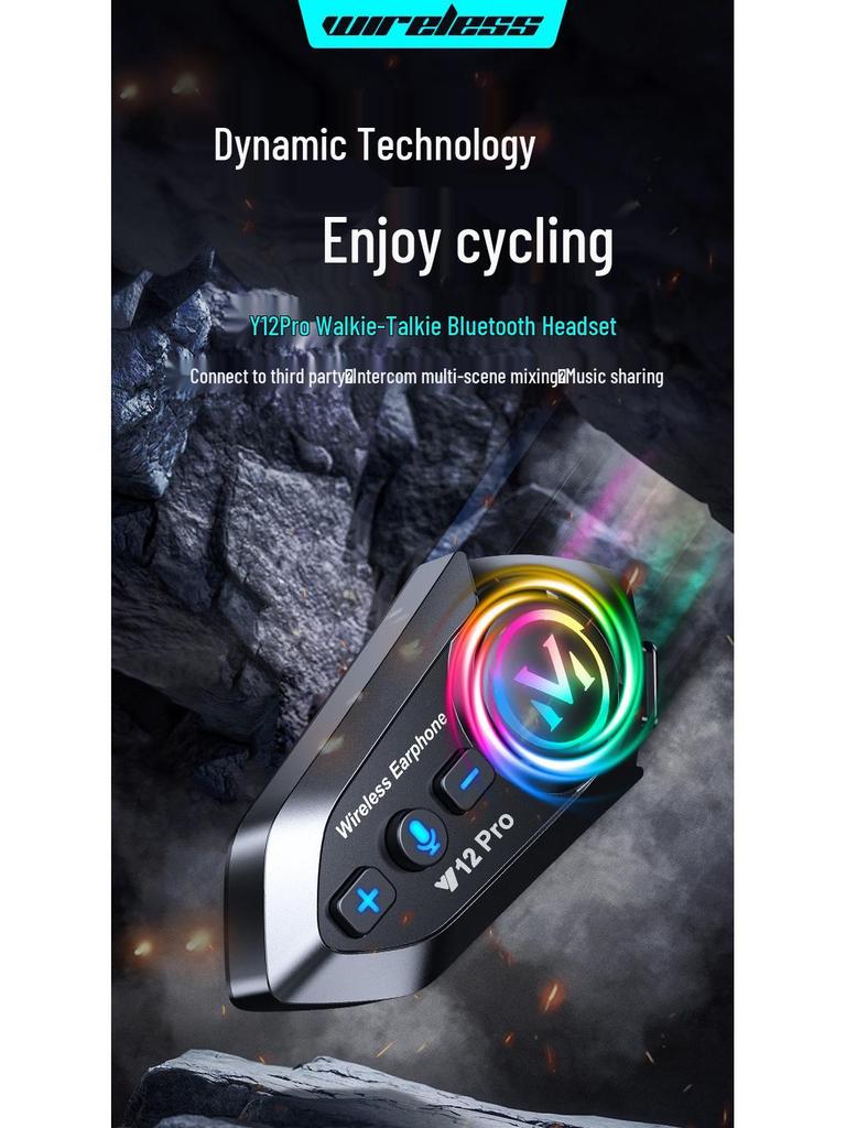 Y12Pro Smart Waterproof Bluetooth Noise-Cancelling Motorcycle Helmet Headset