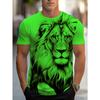 T-shirt Estiva da Uomo con Stampa Digitale 3D Leone