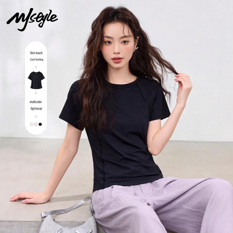 MJ STYLE Women s UPF50+ Sun Protection Sport T-Shirt L чёрный