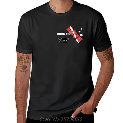 Born To DIVE Diver Swimming Design T-Shirt Customizeds Vintage Clothes Quick Drying Men T Shirt Fitness T Shirt Streetwear