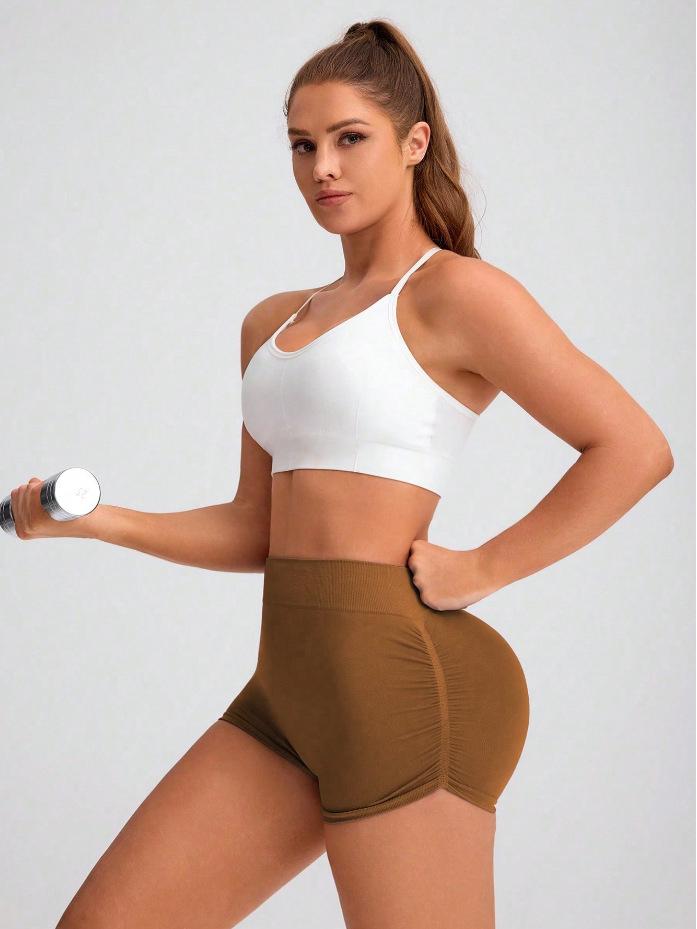 Women's High-Waist Seamless Yoga Shorts: Quick-Dry, Moisture-Wicking, Elastic Fitness & Running Shorts