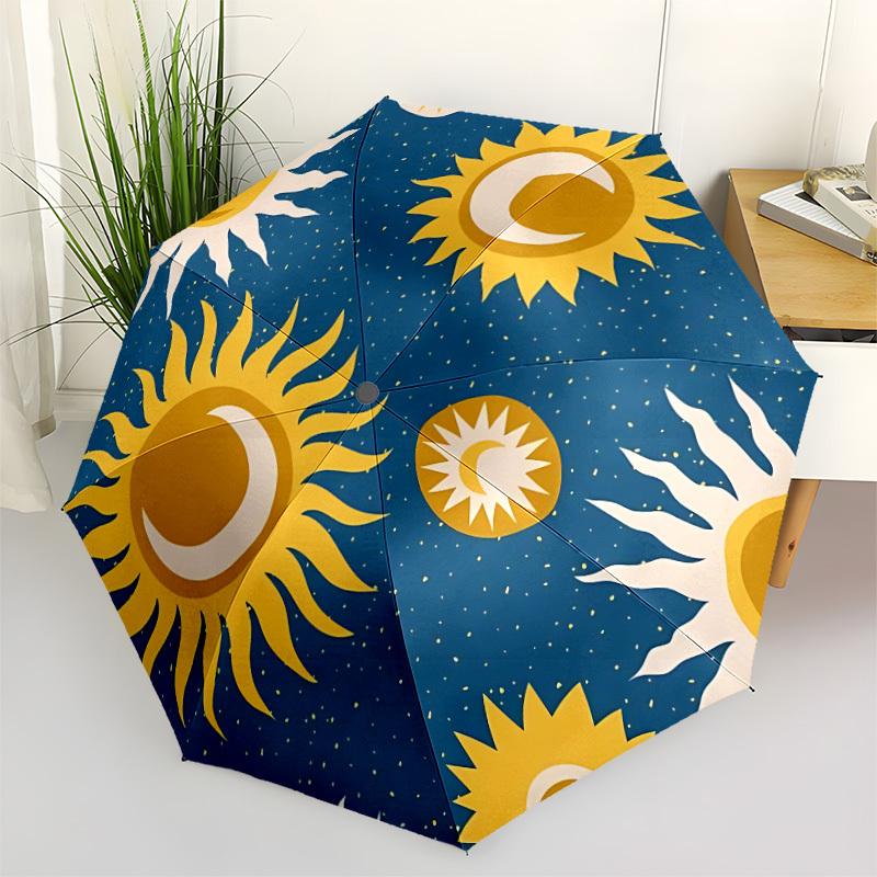 1pc Sun Moon Automatic Open/Close Umbrella with One Touch Button,, Windproof Design   Lightweight Portable Umbrella for Women & Men6145