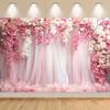 Een roze bloemenachtergronddoek, fotografieachtergrond, bruilofts- en bruidsfeestdecoratie