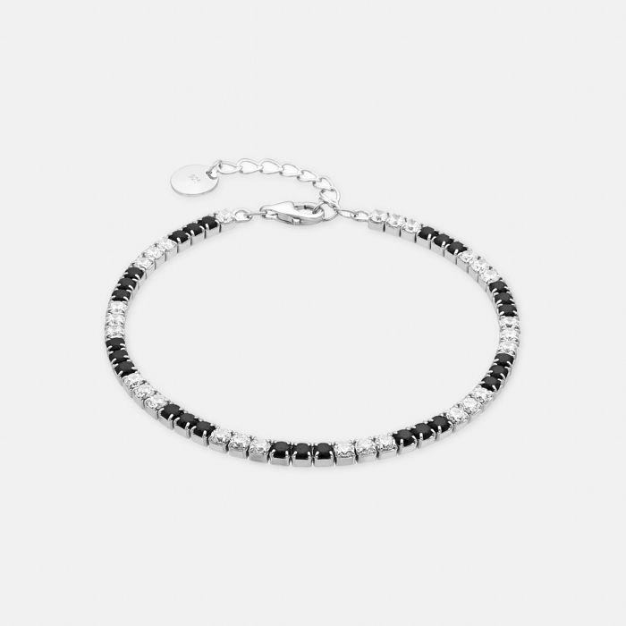 Bracelet - Luxenter - Tahu - Argent 925 - Zircon Onyx - Plaqué finition en rhodium