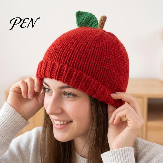 Cute Fruit Beanies Women Knitted Hat, Stretchy Cozy Winter Beanies, Trendy Outdoor Hats Sweet Warm Skull Cap for Girls Cold Weather Travel Friendly