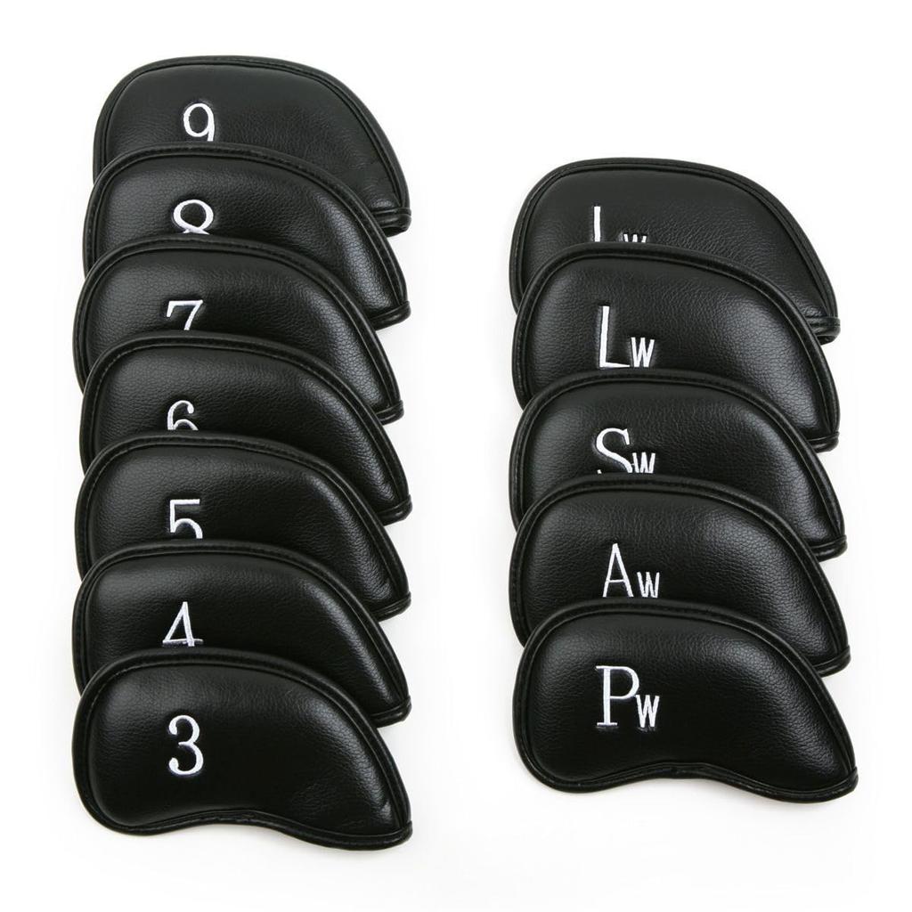 Intech 12-Piece Thick Synthetic Leather Golf Iron Headcover Set for All Brands (TaylorMade, Callaway, Ping, Titleist, Cobra, and More)