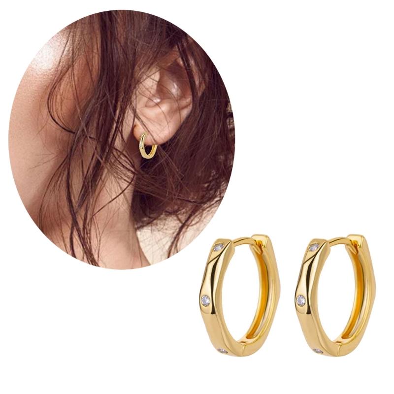 Geometric Hoop Earrings for Women Fashionable Square Ear Rings Exaggerated Ear Pendants Elegant Evening Party Jewelry