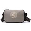 Beautiful Women's Bag with Embroidery On the Front Side Made of Genuine Leather Vintage 22626 Gray