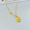 Niche Design Fulu Double Full Small Gourd Necklace Female High-End Zircon White Fritillary Clavicle Chain