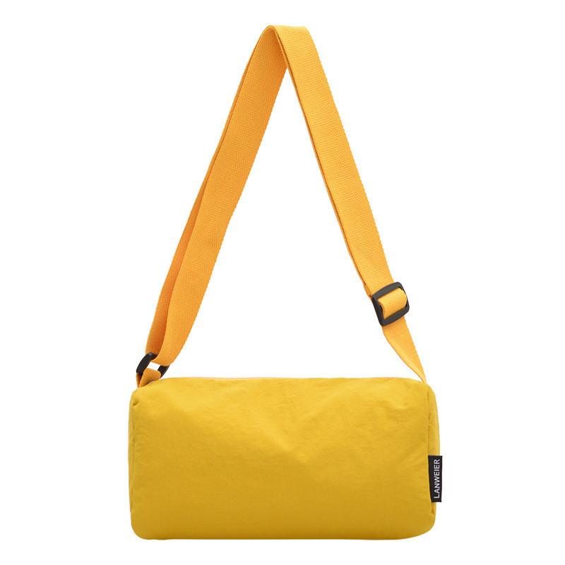 Simple Solid Color Large Capacity Lightweight Women Casual Cylindrical Bag For Casual Travel