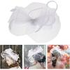 MAGICLULU White Bowknot Fascinator Hat with Mesh Veil Tulle Hair Bow Headband for Women Vintage Tea Party Bridal Hat and Special Occasion Accessories