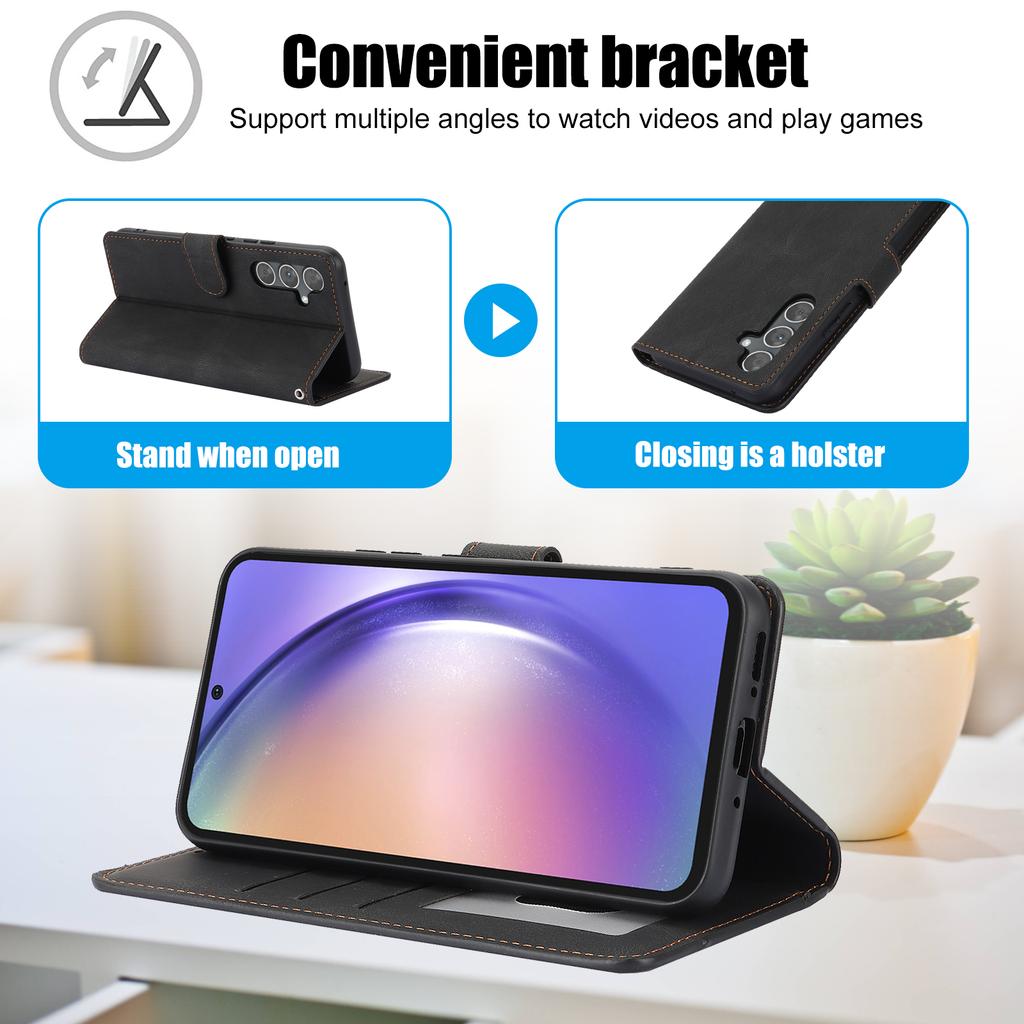 For Samsung Galaxy S26+ Case PU Leather Phone Cover with Wallet Stand