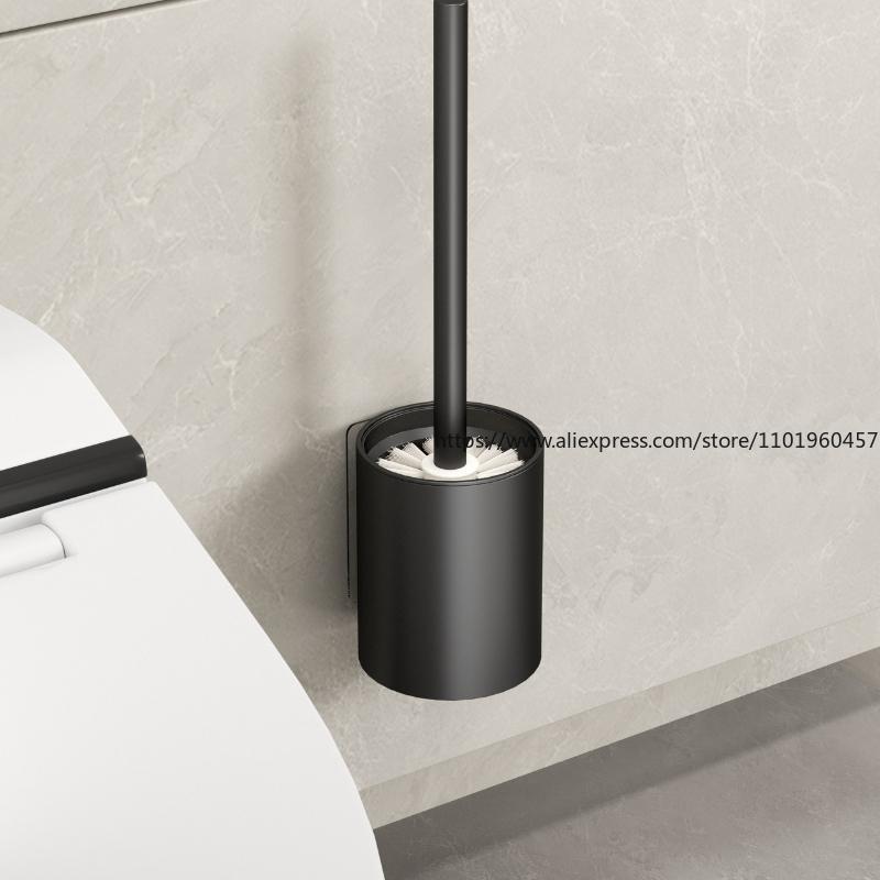 Toilet Brush Wall-mounted Rack Household No Dead Ends Bathroom No Punching Cleaning Toilet Brush Artifact