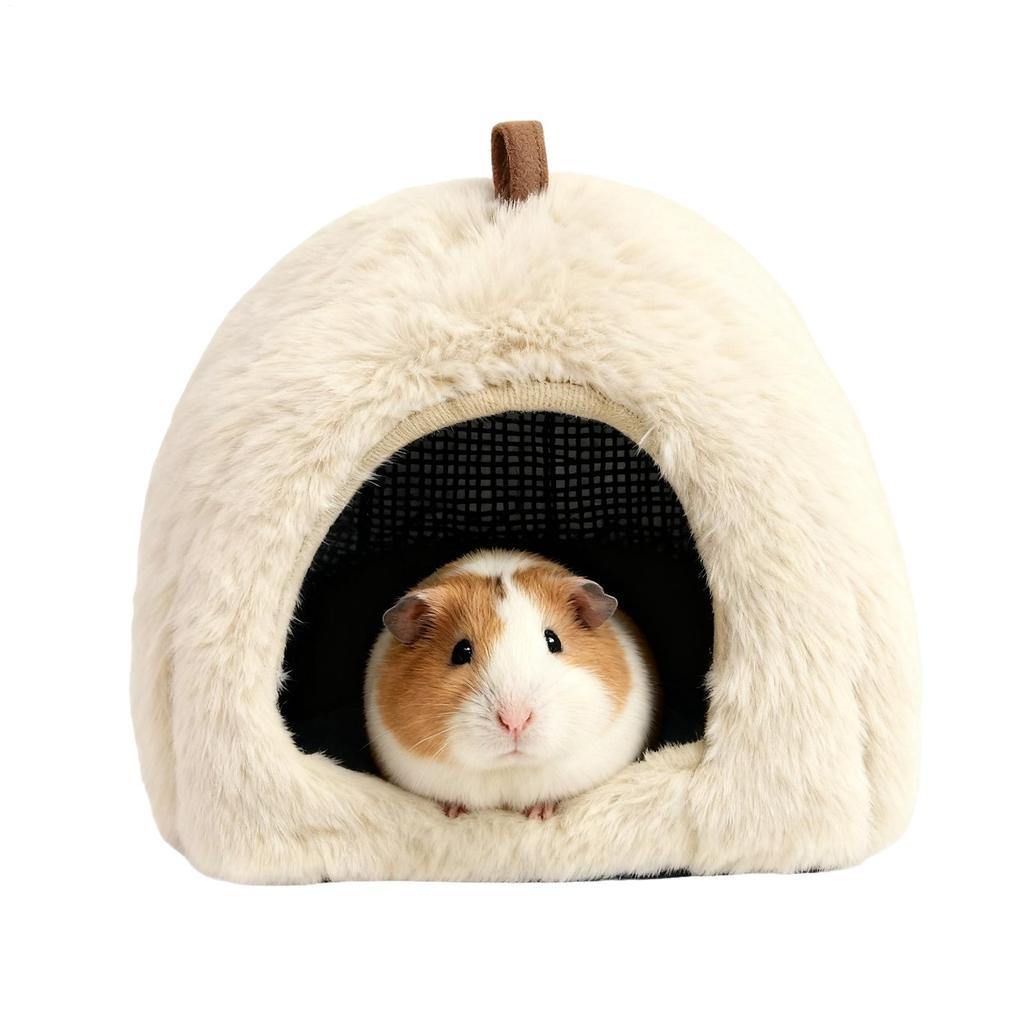 Hamster House Pet Plush Winter Warm House Detachable Hook Inner Pad Hamster House Plush Bed For Resting Playing Sleeping