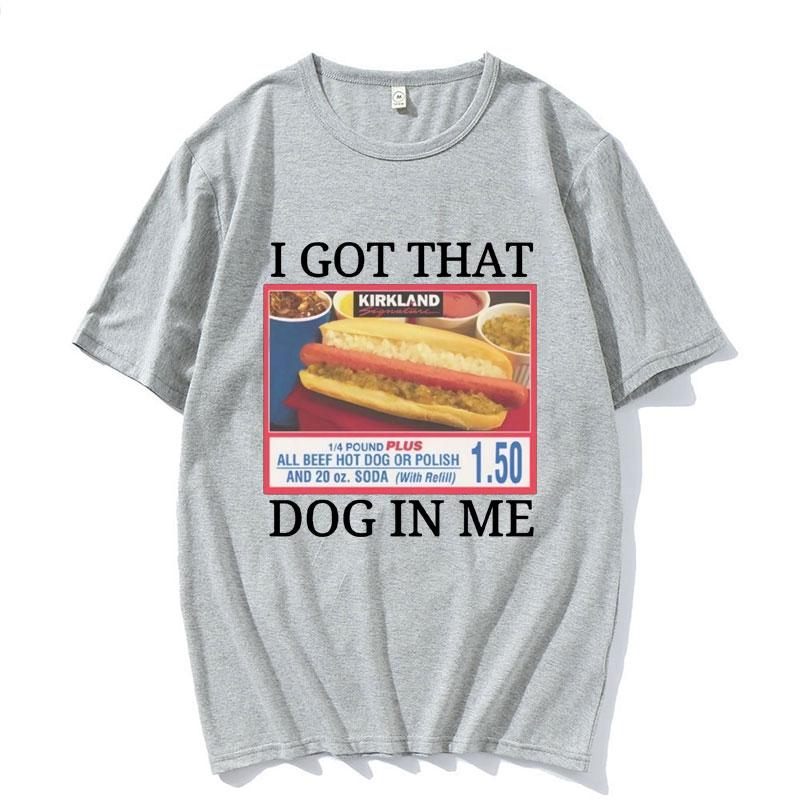 Ich habe diesen Hund in mir Costco Grafik T-Shirt Lustiges Kirkland Hot Dog Meme T-Shirt Herren Damen Mode Übergroßes T-Shirt Streetwear