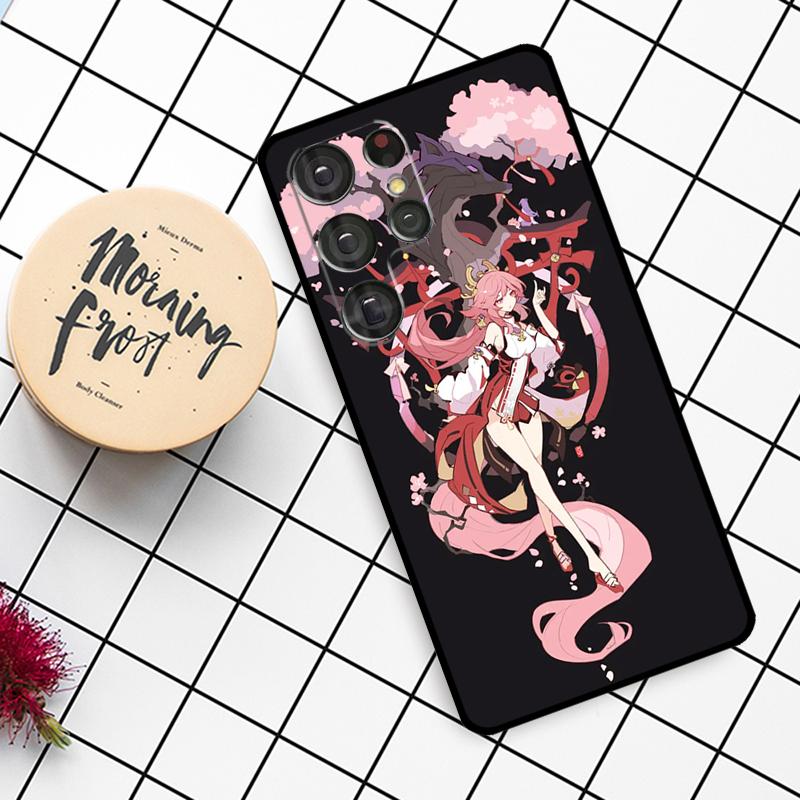 Genshin Impact Yae MIko Case For Samsung Galaxy S21 S22 S23 S24 S25 Ultra S9 S10 S25 Plus S25 FE S20 FE Phone Cover
