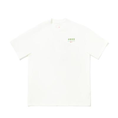 Li Ning Camiseta Confortável de Gola Redonda com Logotipo nas Costas e Estampa de Paisagem com Letras, Manga Curta Larga, Unissex AHSVA59-1