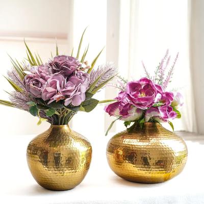 Metal Flower Vase for Home Decor | Table Decorative Item for Bedroom Living Room Office |