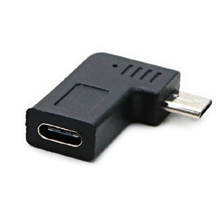 USB C To Micros USB Adapter Right Angle Type C Connectors For Convenient Use In Tight Space Charging & Syncing Converter