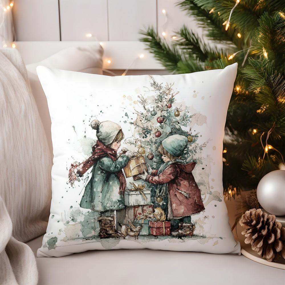 Home Decor Cute Fawn Design Pillow for Cozy Decor Pattern Cushion Cover Suitable for Sofa Bedroom Car Pillow Cover