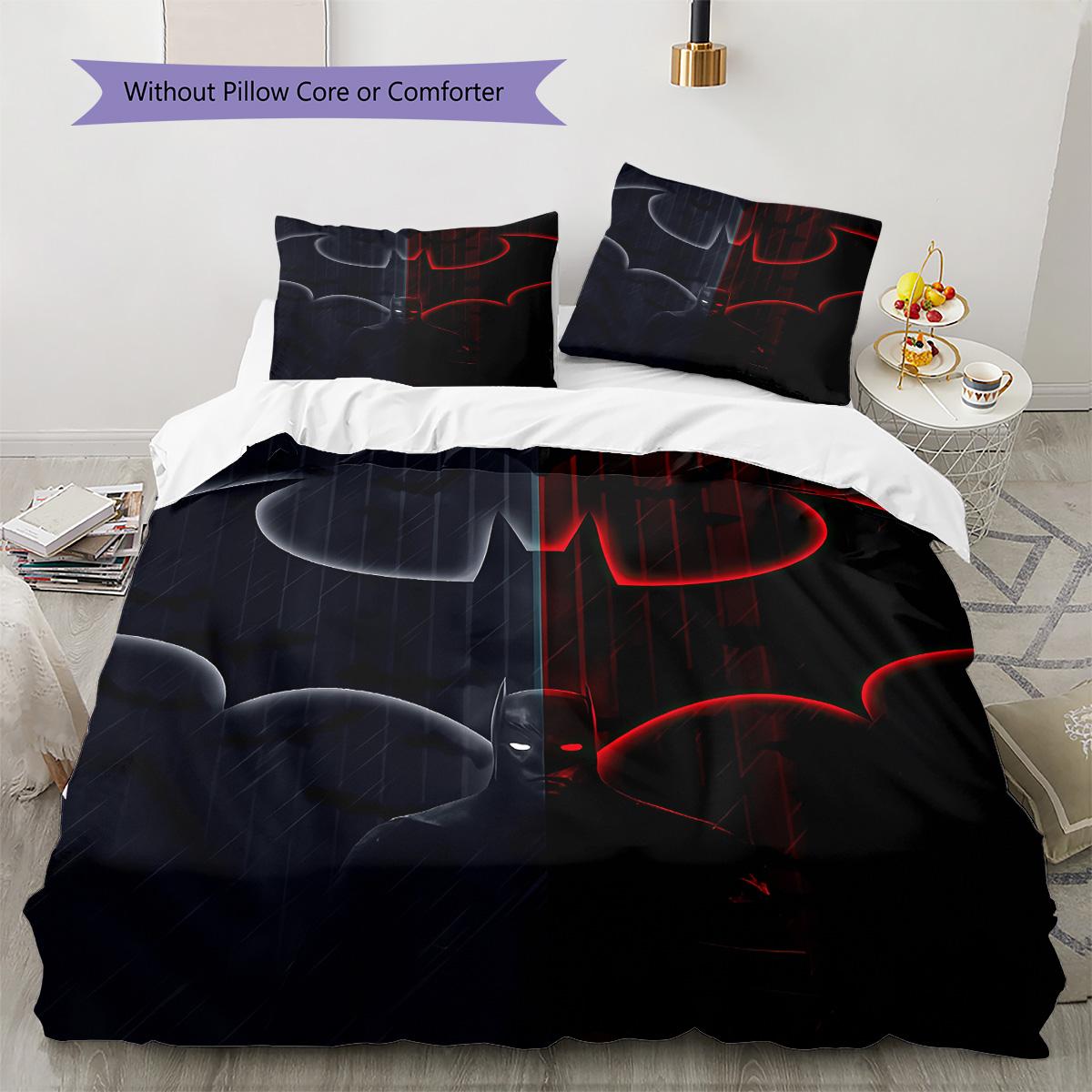 

Batman Symbol Bedding Set, 1 Duvet Cover & 2 Pillowcases, Simple Home Decor, Great Gift 135x200cm