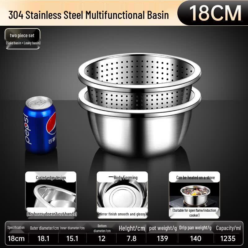 Qiwei 304 Stainless Steel Food Grade Mixing & Prep Bowl