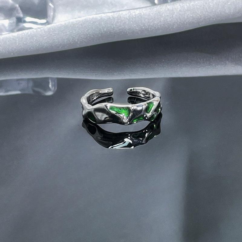 

Модное Панк Зеленое Кольцо Змея Личность И Креативность Регулируемое Кольцо Змея с Обмоткой Капля Воды Циркон Ювелирный Подарок серебряный