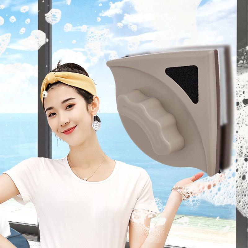 High-Rise Double-Sided Magnetic Window Cleaning Brush and Glass Wiper